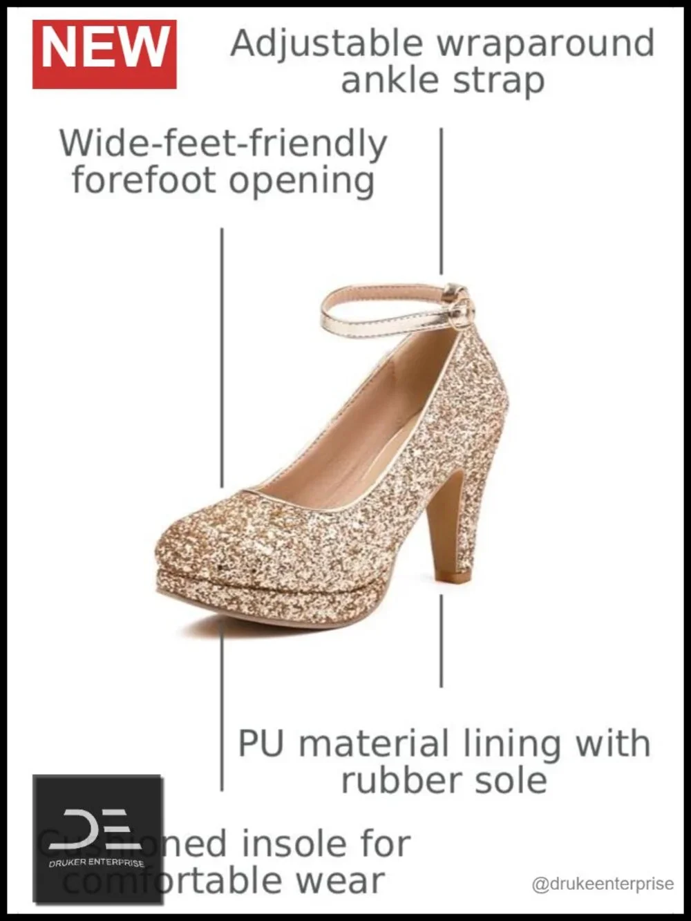 Women's Square Toe Block Heel Pumps Mary Jane PU Leather Ankle Strap Dress